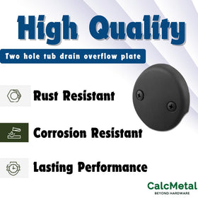 CalcMetal standard tub compatibility fits most North American bathtubs.