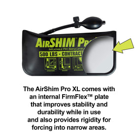 AirShim XL entering a tight 3/32 inch gap to position a frame