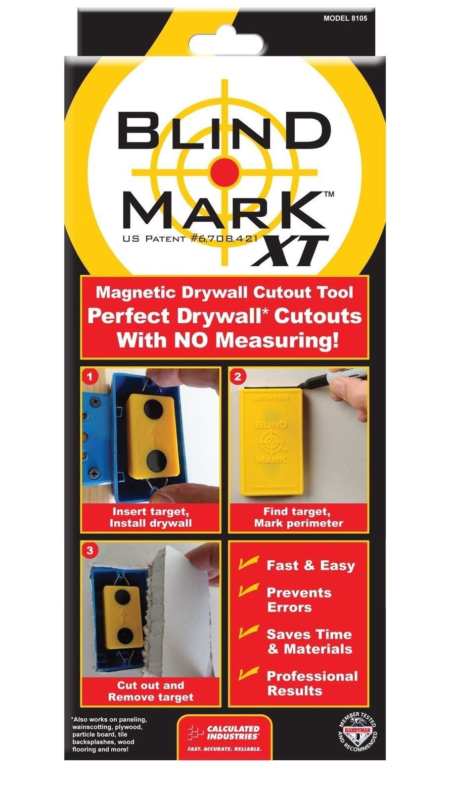 Calculated Industries Blind Mark locator tool marks box centers quickly without measuring
