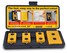 Calculated Industries Blind Mark three magnetic targets locate outlets through drywall for precise cutouts