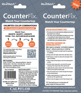 CalFlor CounterFix Mix2Match application steps guide for quick fixes.