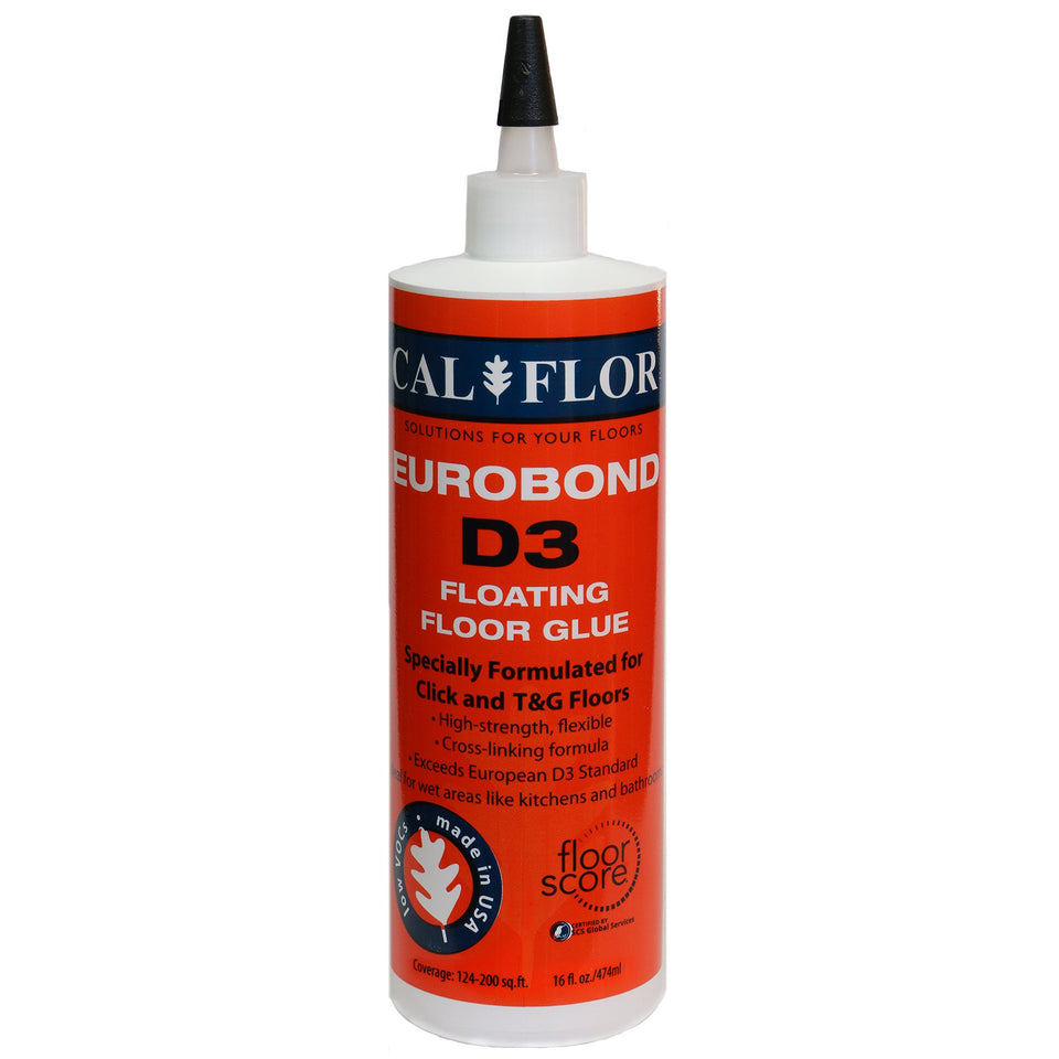 CalFlor EuroBond D3 glue bottle for floating floors, flexible and water-resistant