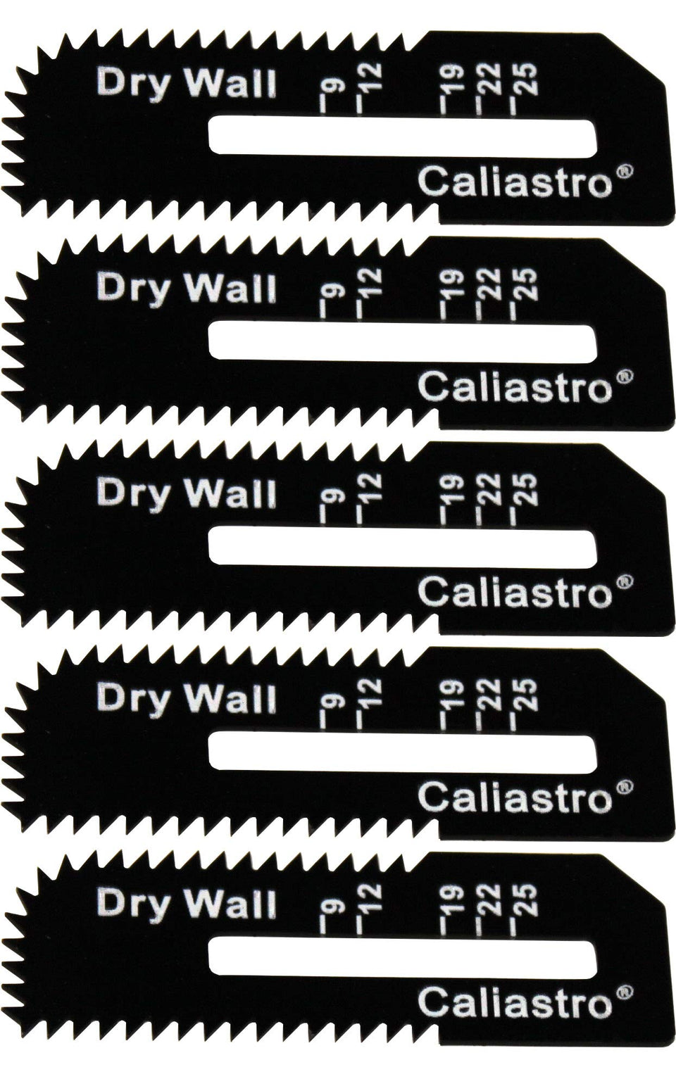 Caliastro 5-pack drywall cut-out blades in a hard case for precise cuts