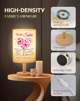 Calibron bedside reading lamp provides cozy evening illumination.