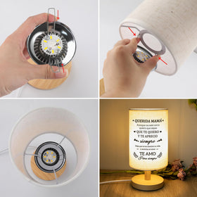 Calibron table lamp on a desk delivering focused, gentle workspace illumination.
