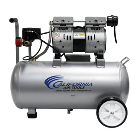 California Air Tools 8010 front view highlights compact design for indoor use.