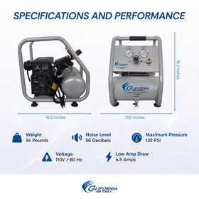 California Air Tools CAT-1P1060SP lightweight design aids portability.