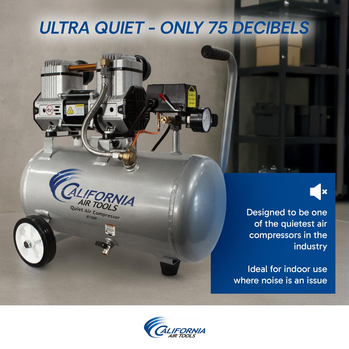 CAT-4710W oil-free dual piston pump delivers low-maintenance, clean-air output.