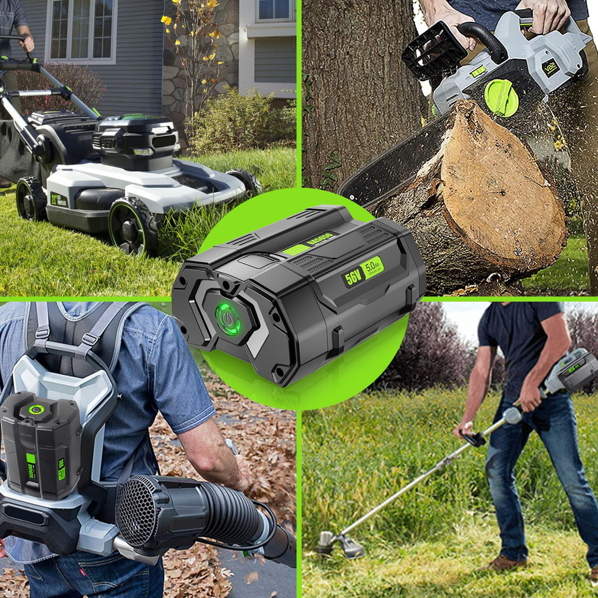 CaliHutt 56V battery charging with EGO charger demonstrates compatibility