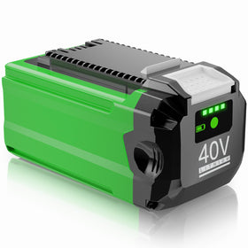 CaliHutt 6.0Ah 40V battery front view for GreenWorks, emphasizing compatibility and power