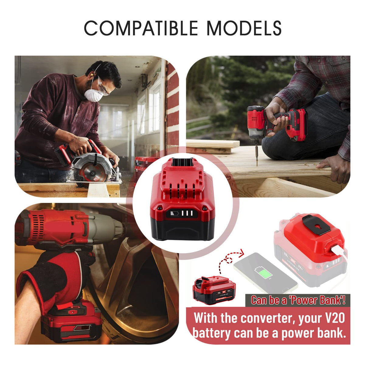Calihutt 6.0Ah battery in use with tools delivering steady power