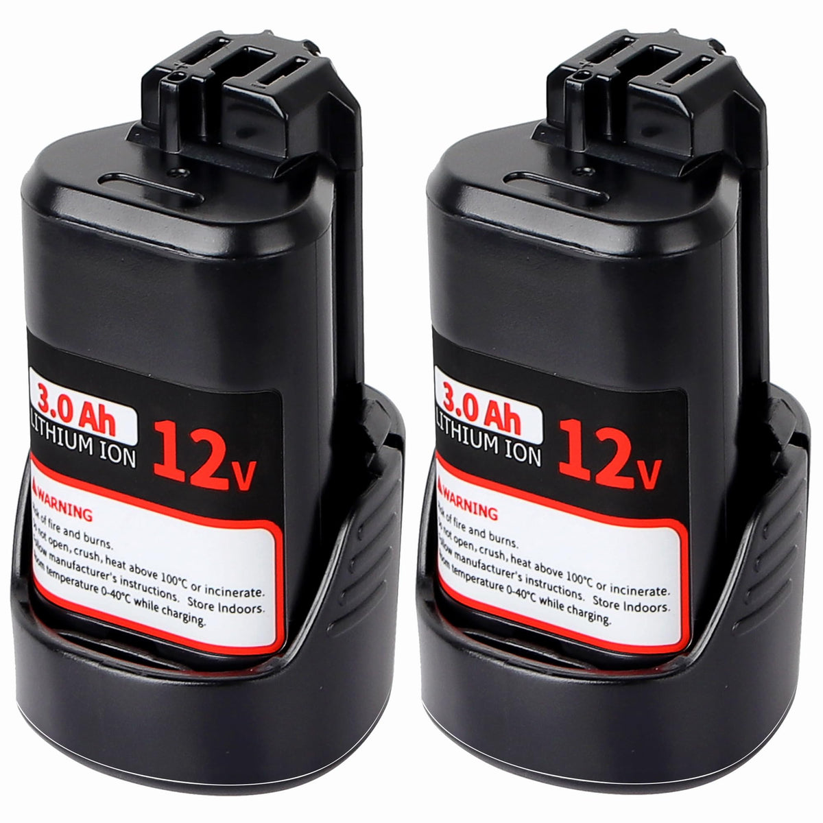 CaliHutt Bosch 12V battery front view highlights compact design for comfortable grip