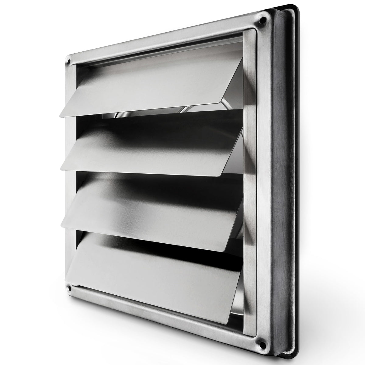 Calimaero VKE4 outdoor stainless steel grille protects exterior vents and prevents drafts.