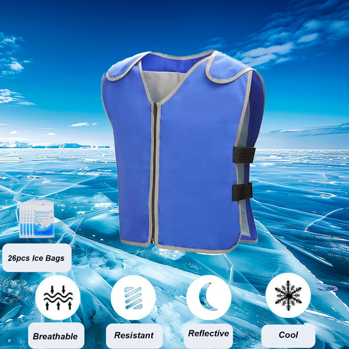 Callicebus Ice Vest with removable ice packs for repeatable cooling.