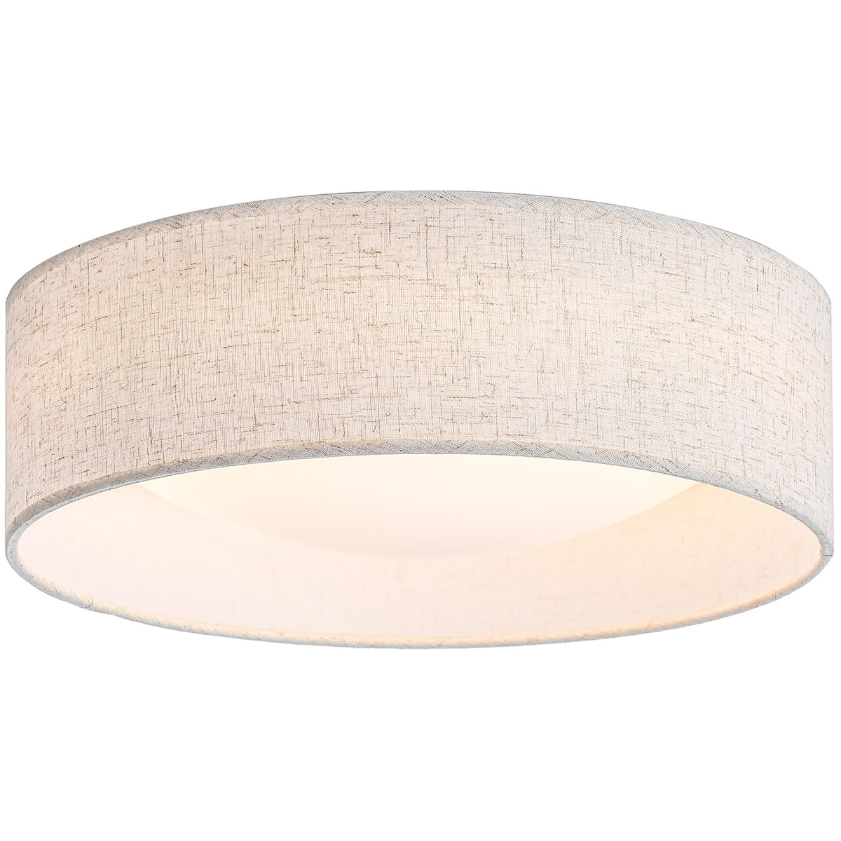 CALOKES 13-inch fabric flush mount light shade offers warm ambience.