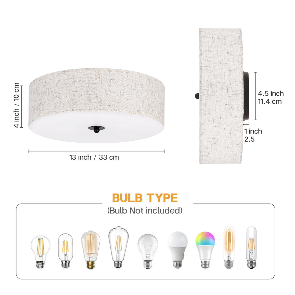 CALOKES beige fabric drum shade highlights refined design in a bedroom.