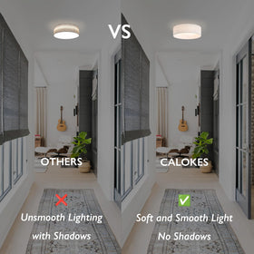 CALOKES lighting covers up to 180 square feet for compact rooms.