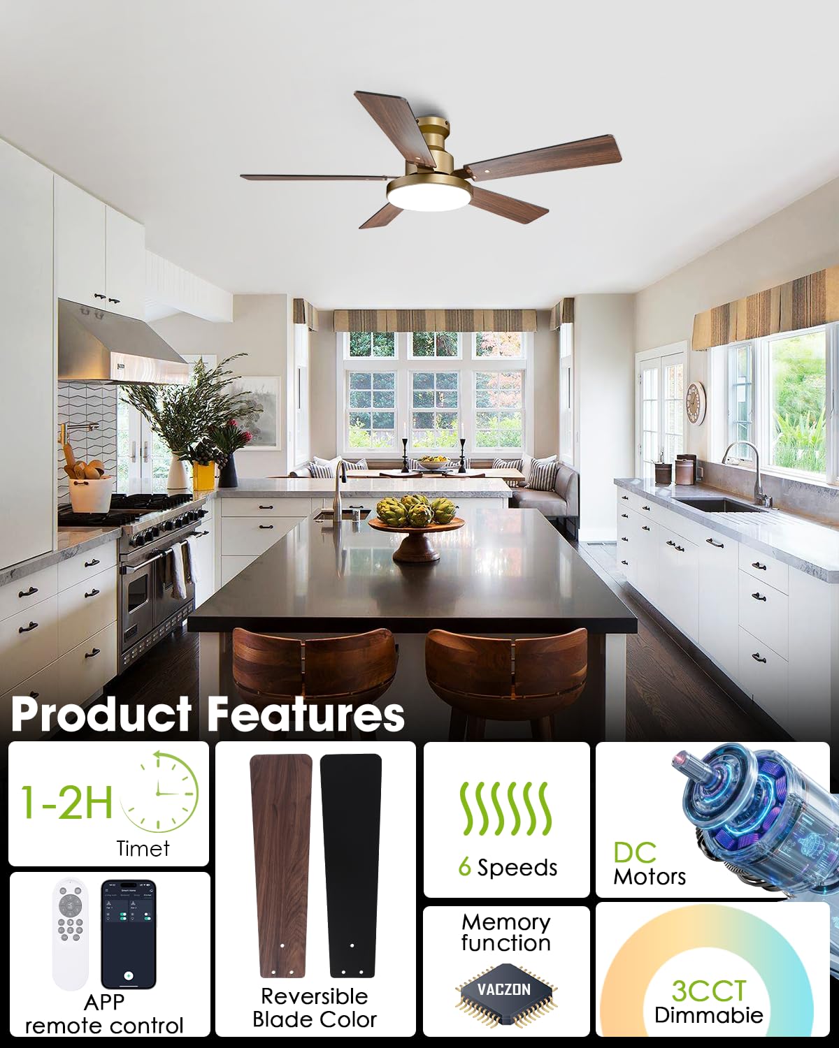 CalorHoga quiet DC motor ensures peaceful bedroom airflow.