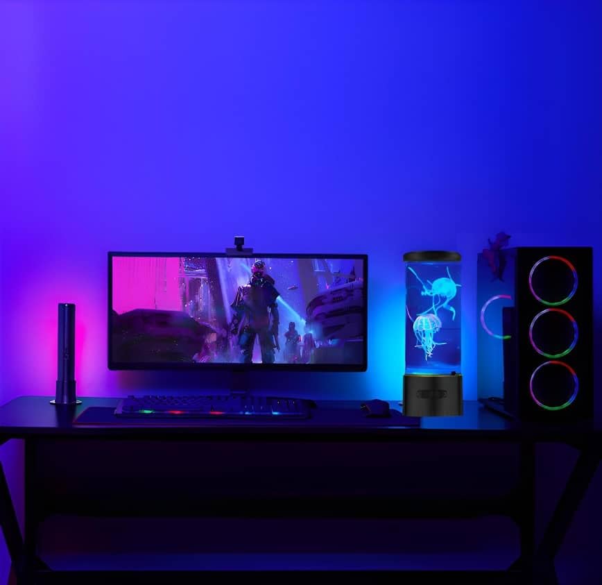 CALOVER jellyfish lamp Bluetooth speaker delivers wireless audio.