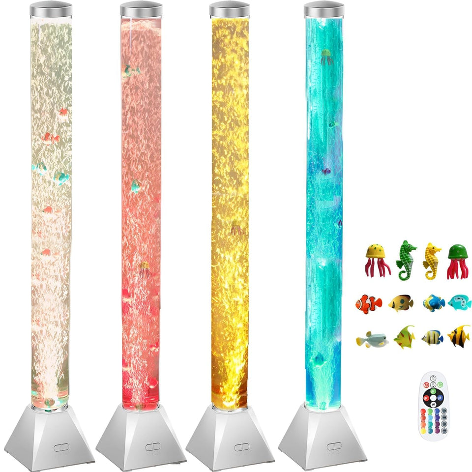 CALOVER bubble tube 4ft with silver base for calming sensory rooms