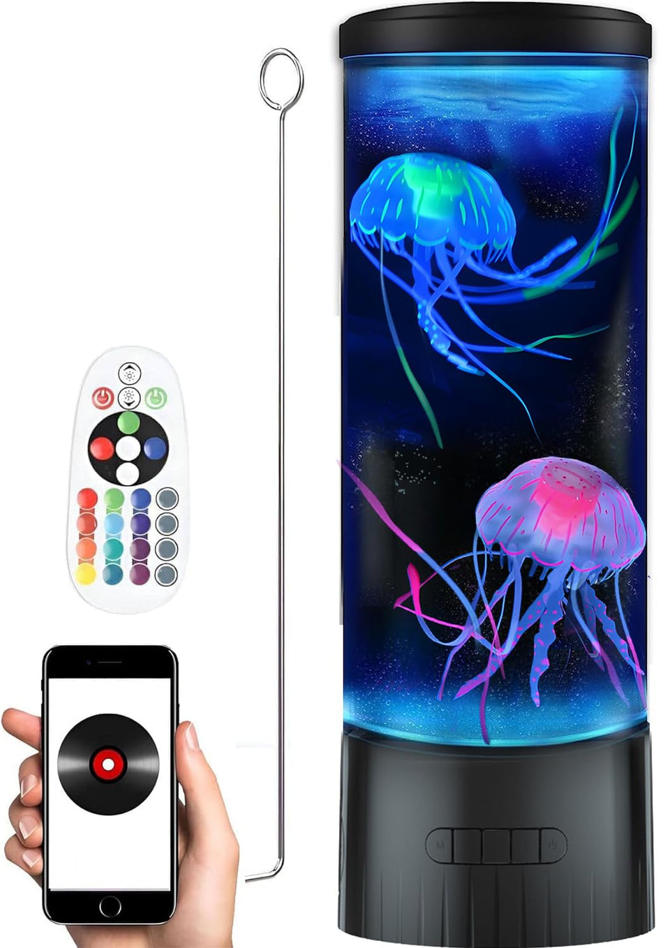 CALOVER jellyfish lamp night light with soothing glow for kids' rooms.