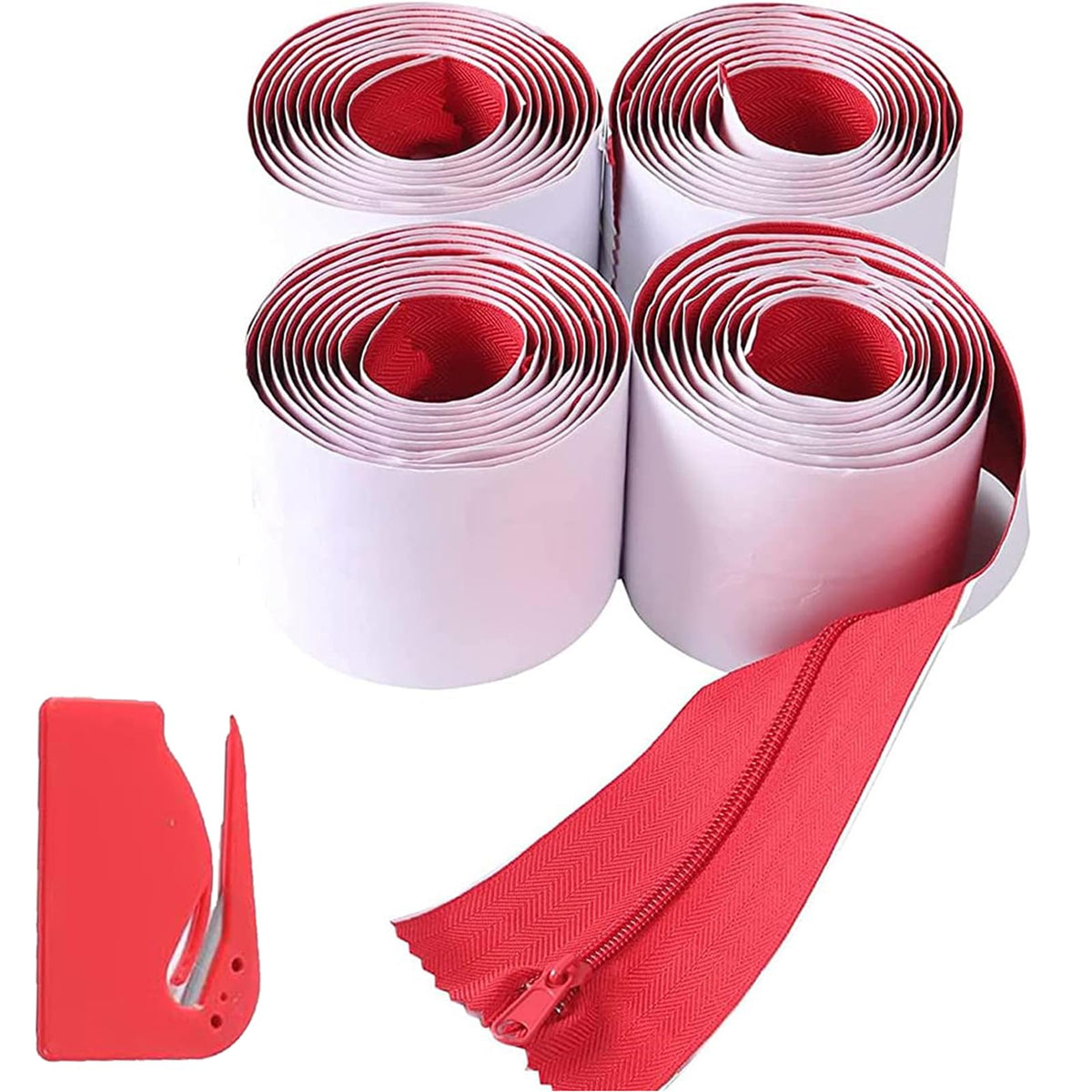 CALPALMY red dust protector zipper 7ft with adhesive backing for quick access