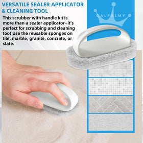 Ergonomic handles provide a secure fit for steady scrubbing and sealing.