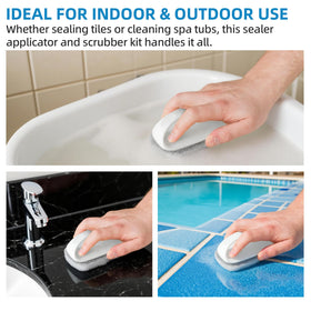 Indoor and outdoor use on marble, granite, concrete, and tile surfaces.