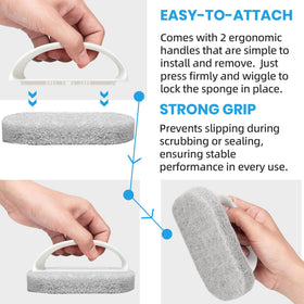 Non-abrasive sponges scrub grime without scratching glazed or unglazed surfaces.