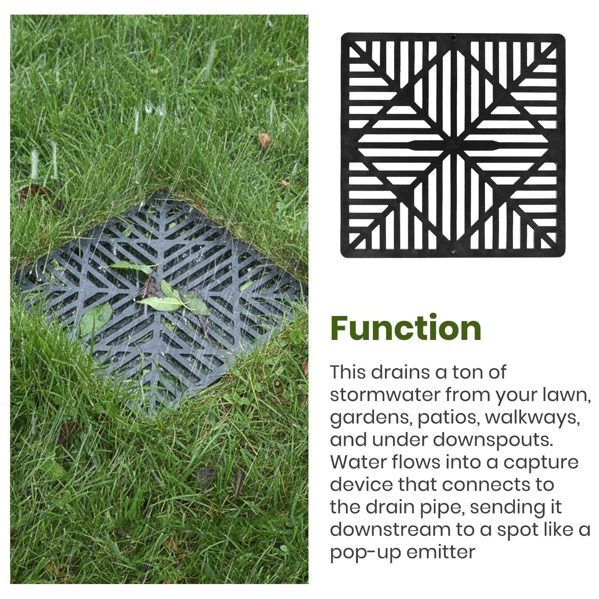 Calvana outdoor drainage solution for patios, lawns, and walkways.