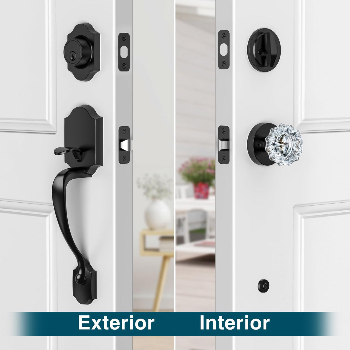 Calzibeno matte black door handle for a sleek entry