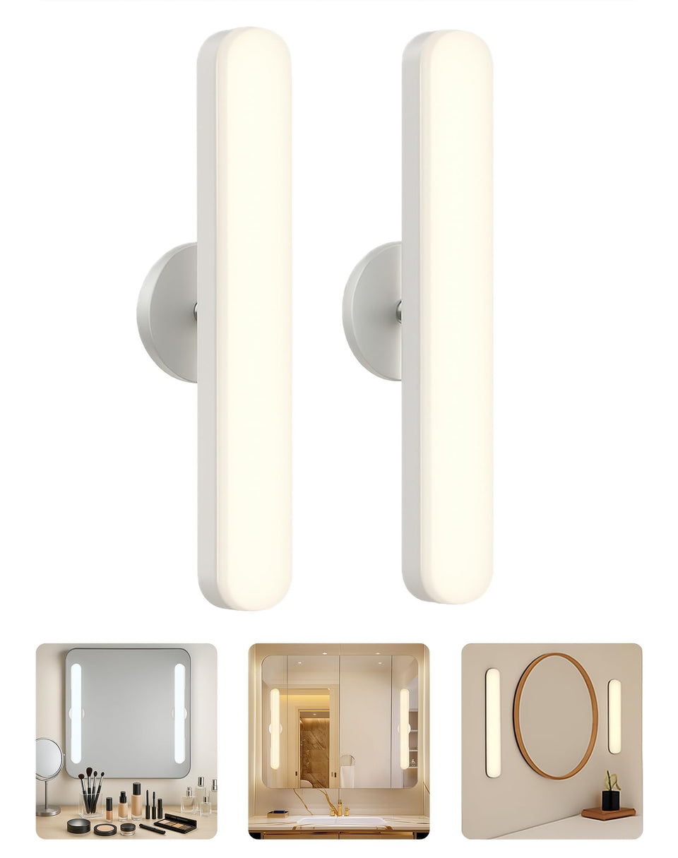cambk duo vanity light bars illuminate makeup areas evenly.