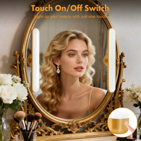 cambk rechargeable LED light bar in gold adds luxe ambiance for grooming