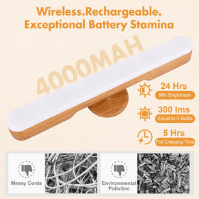 Cambk rechargeable vanity light with USB charging for continuous use.