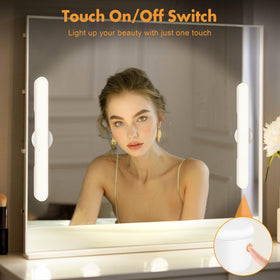cambk stick-on vanity lights attach without drilling for easy upgrades.