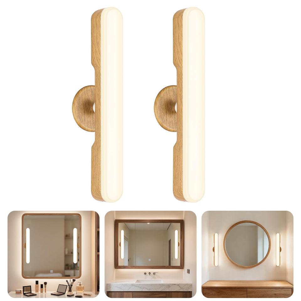 Cambk wireless vanity light bar on mirror provides even makeup lighting.