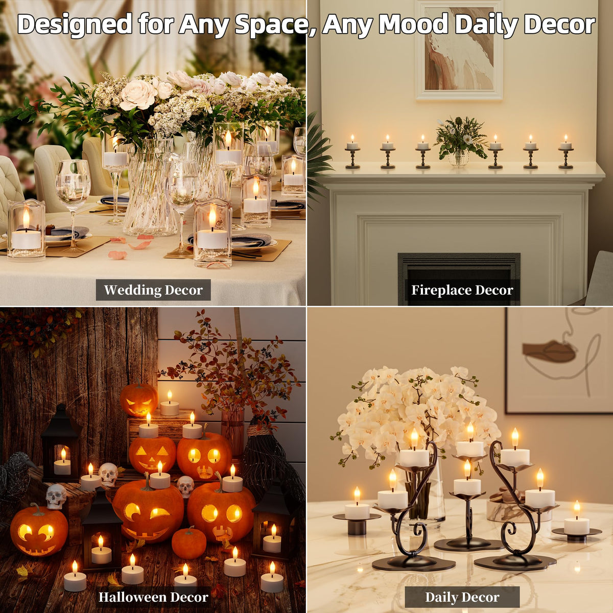 CAMCLIM tea lights fitting standard holders, ideal for weddings and holidays