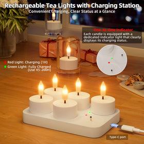 CAMCLIM tea light flickering flame creates cozy atmosphere.
