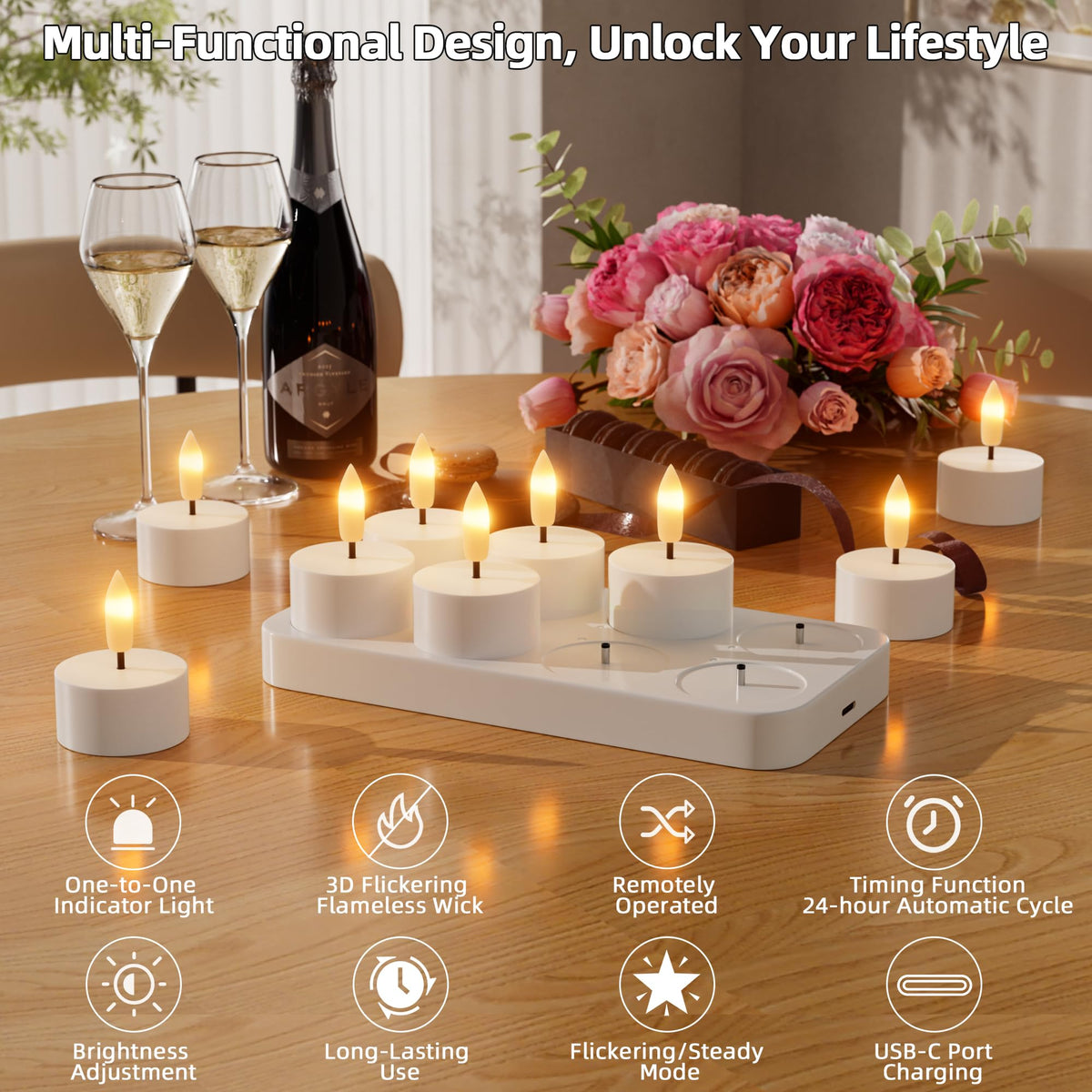 CAMCLIM tealight with 1.57 inch diameter fits most holders