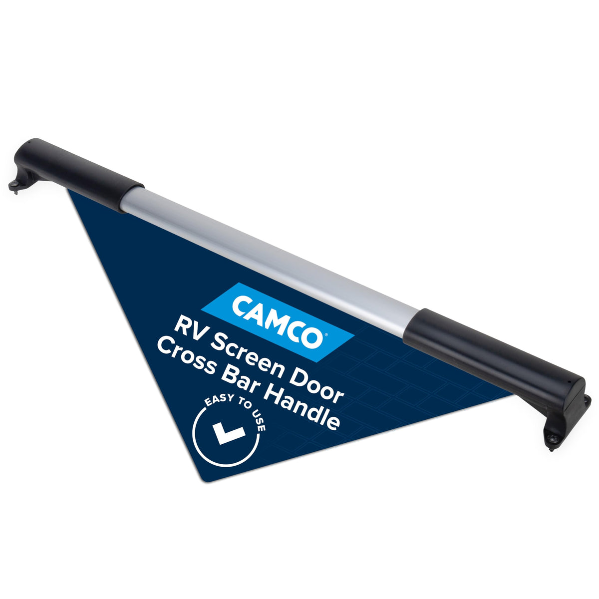 Camco camper RV screen-door cross-bar provides durable protection and easier entry.
