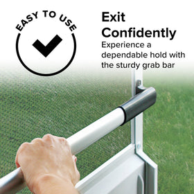 Camco cross-bar adjustable range for a universal fit on most doors.
