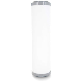 Camco EVO 5-Micron cartridge extends carbon block life in a dual-filter system.