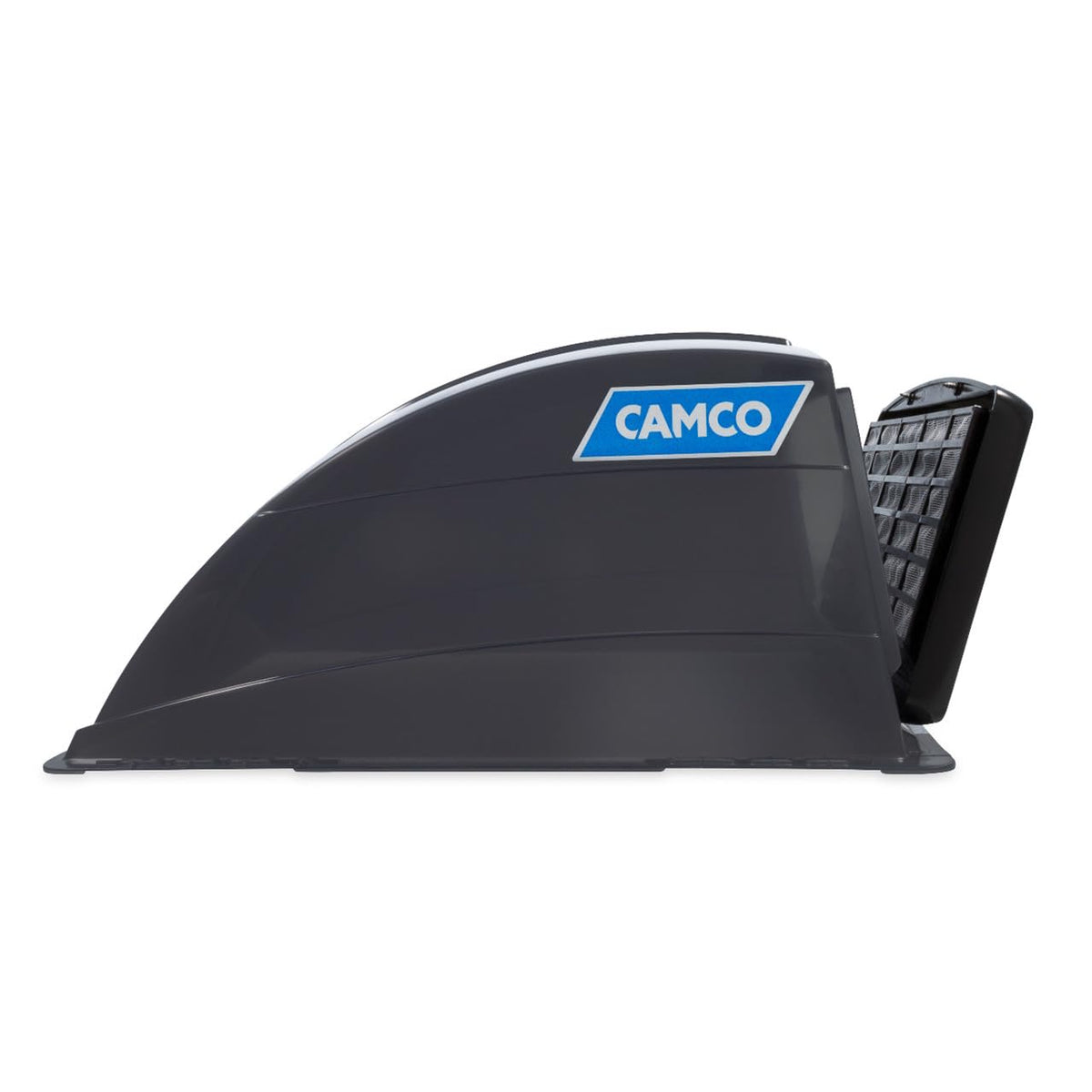 Camco smoke roof vent cover aerodynamic design delivers high airflow.
