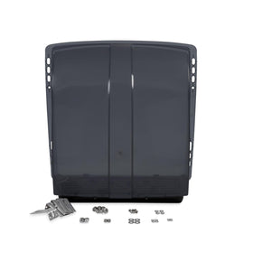 Camco smoke roof vent cover with removable louvers for easy cleaning.