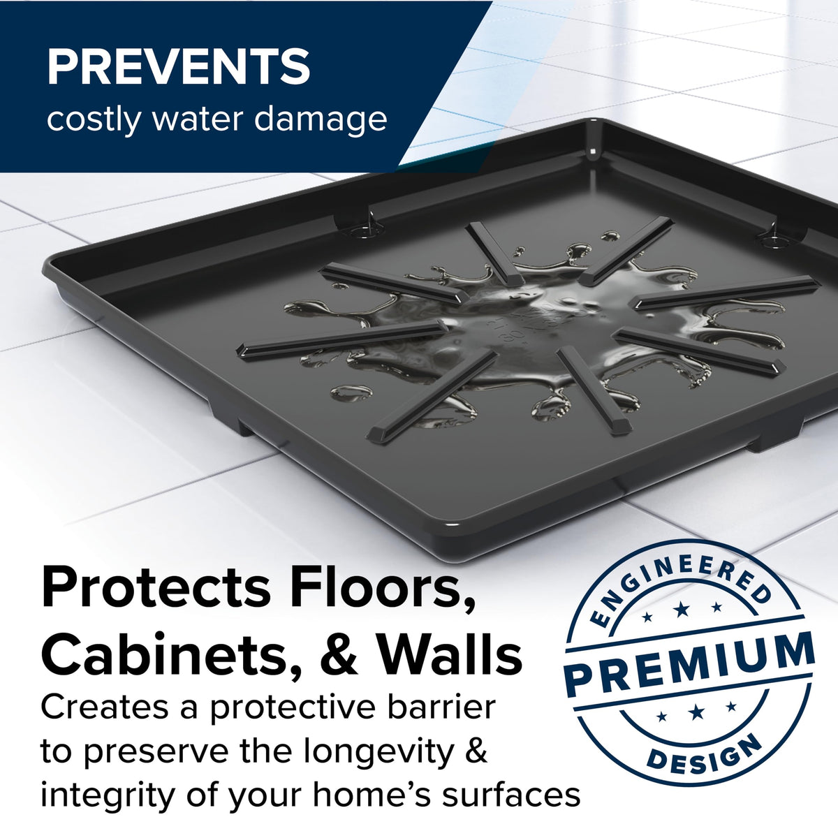 Camco washing machine drain pan graphite finish adds a modern look