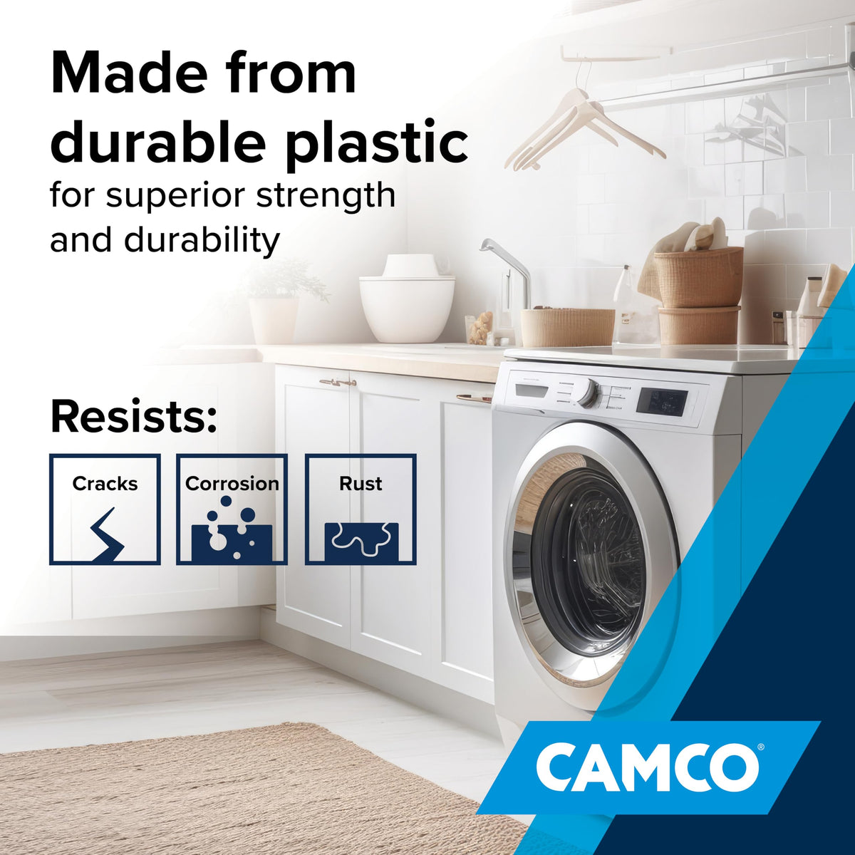 Camco washing pan with pre-formed cut lines speeds up setup