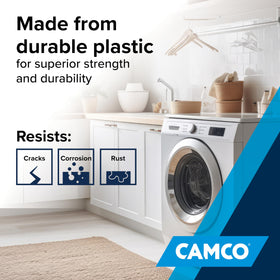 Camco washing pan with pre-formed cut lines speeds up setup