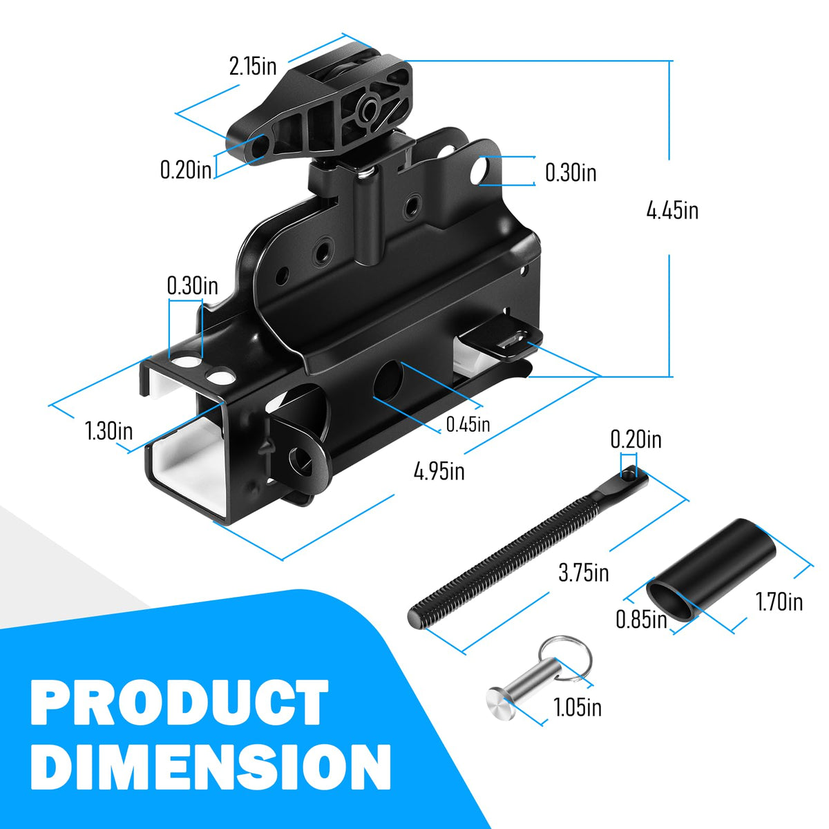 Camoo included parts listing simplifies replacement with shaft, pin, ring, and bushing.