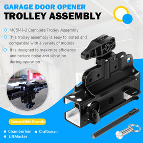 Camoo square rail compatible trolley boosts reliable garage door performance.