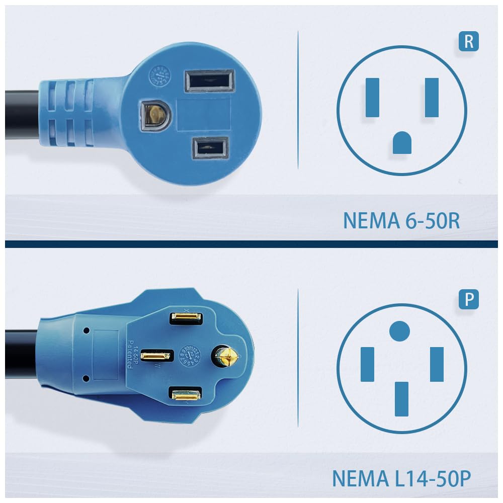 CAMPELIFY NEMA 14-50P male plug to power 240V tools.